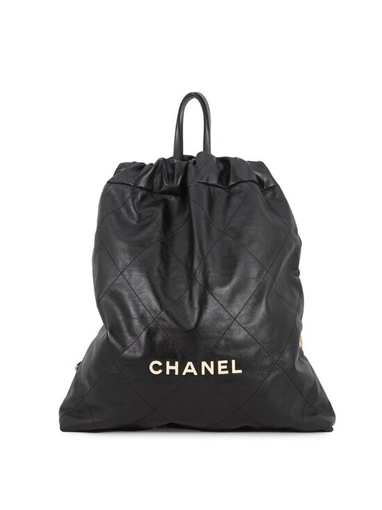 Chanel Backpack 22 Large Shiny Calf Leather Black main image 10